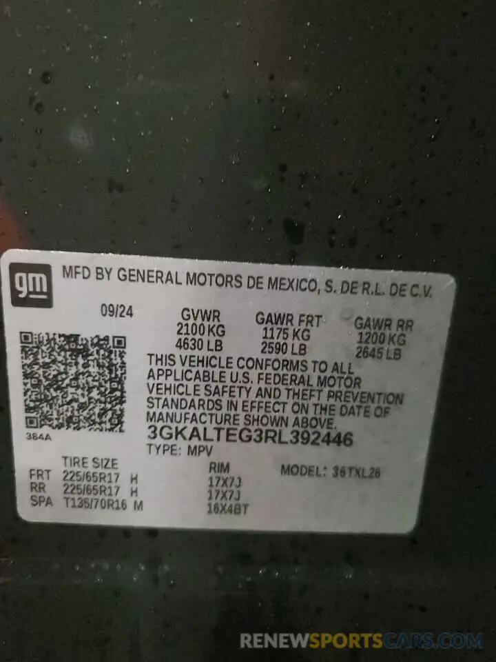 13 Photograph of a damaged car 3GKALTEG3RL392446 GMC TERRAIN 2024