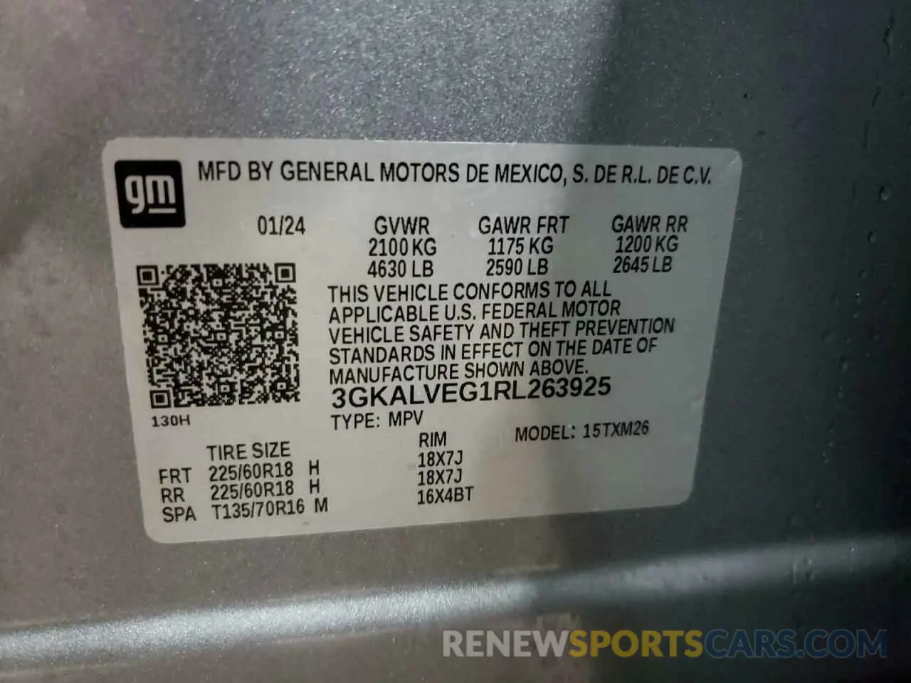 13 Photograph of a damaged car 3GKALVEG1RL263925 GMC TERRAIN 2024