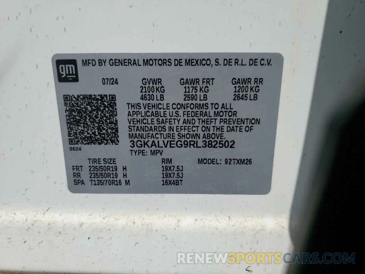 14 Photograph of a damaged car 3GKALVEG9RL382502 GMC TERRAIN 2024