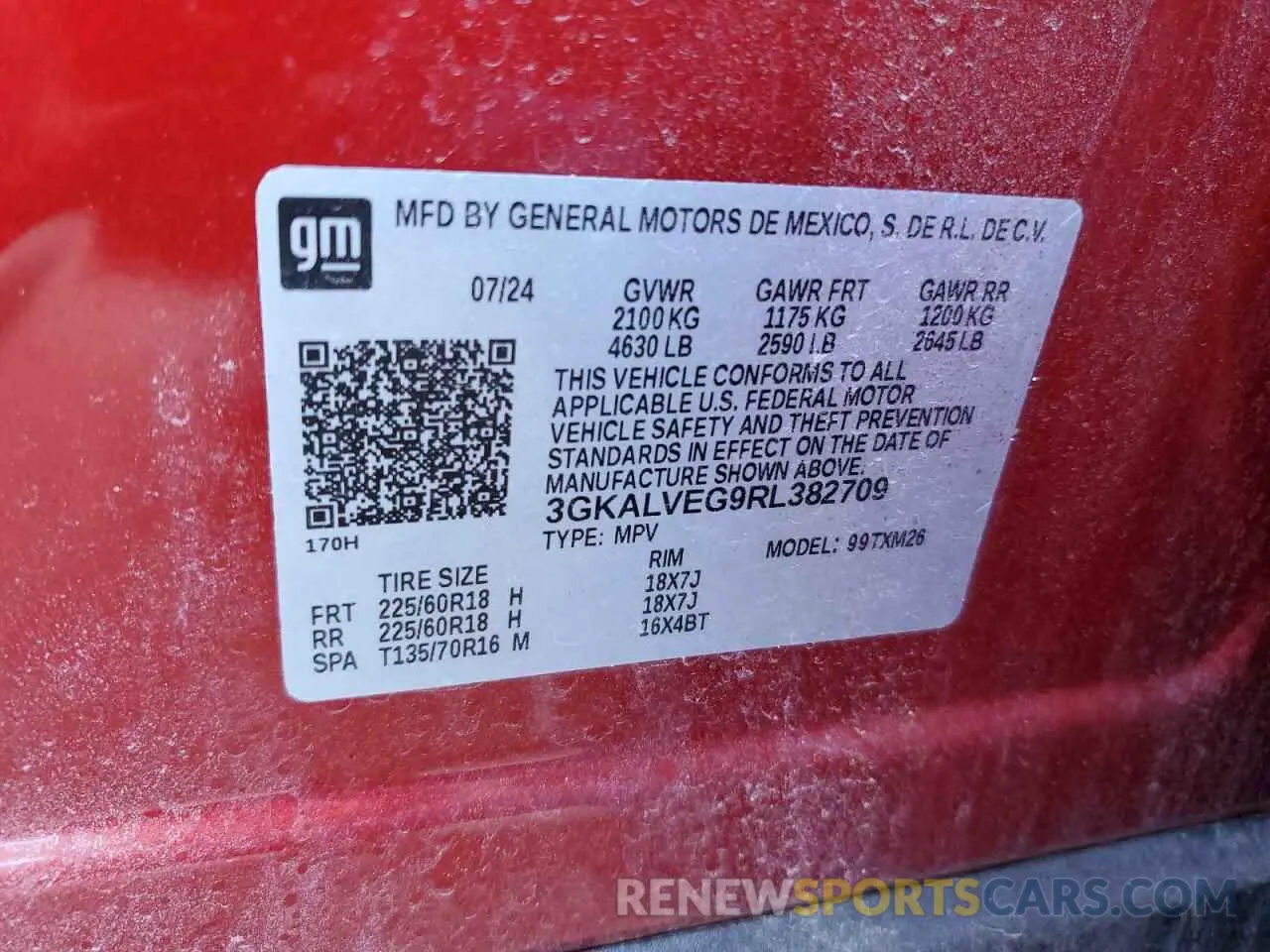 15 Photograph of a damaged car 3GKALVEG9RL382709 GMC TERRAIN 2024