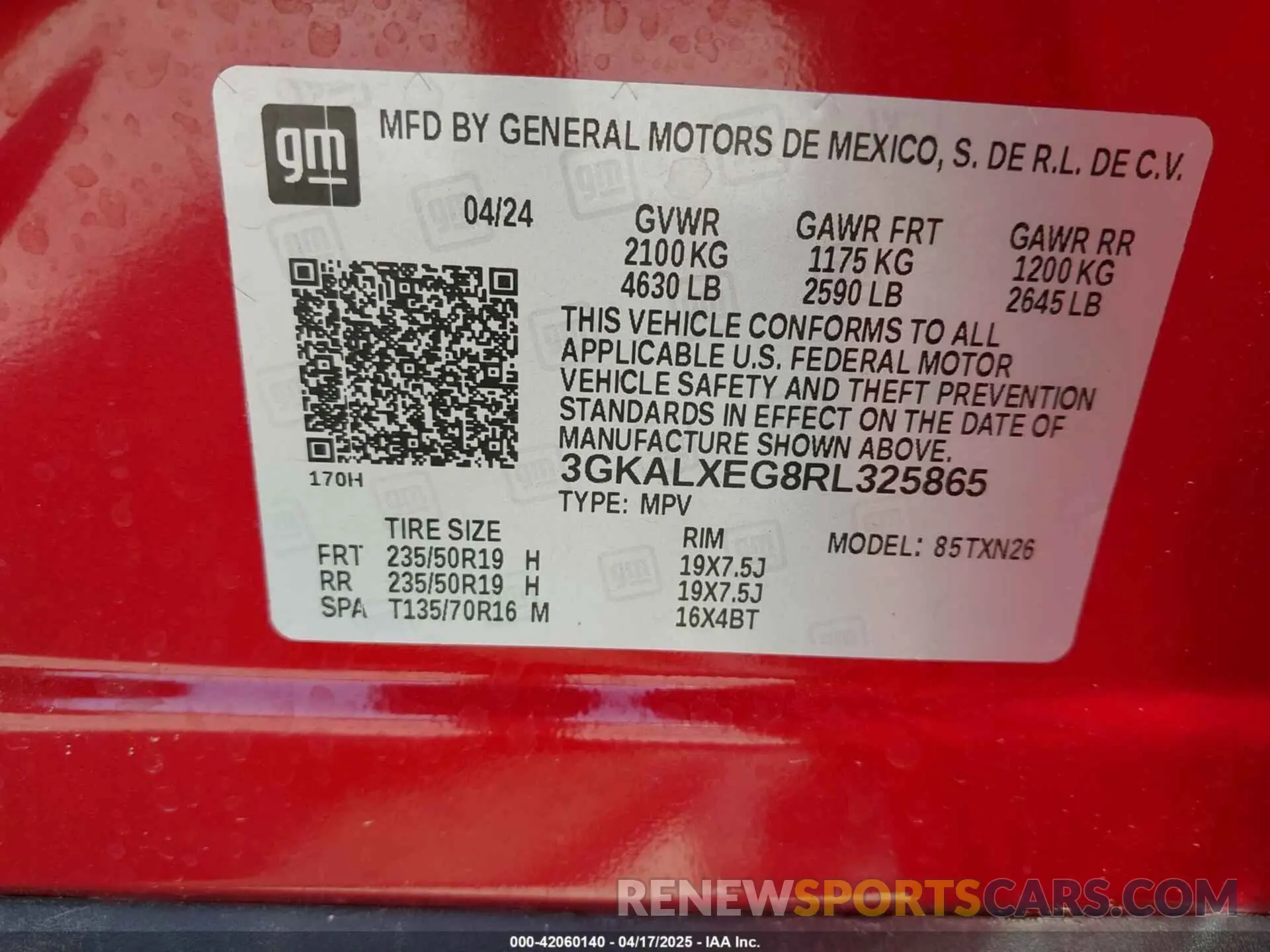 9 Photograph of a damaged car 3GKALXEG8RL325865 GMC TERRAIN 2024