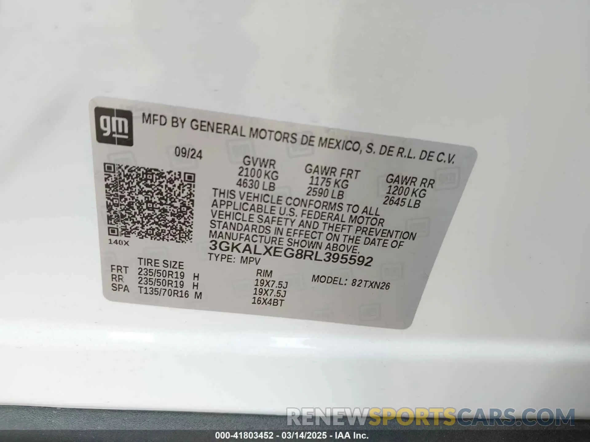 9 Photograph of a damaged car 3GKALXEG8RL395592 GMC TERRAIN 2024