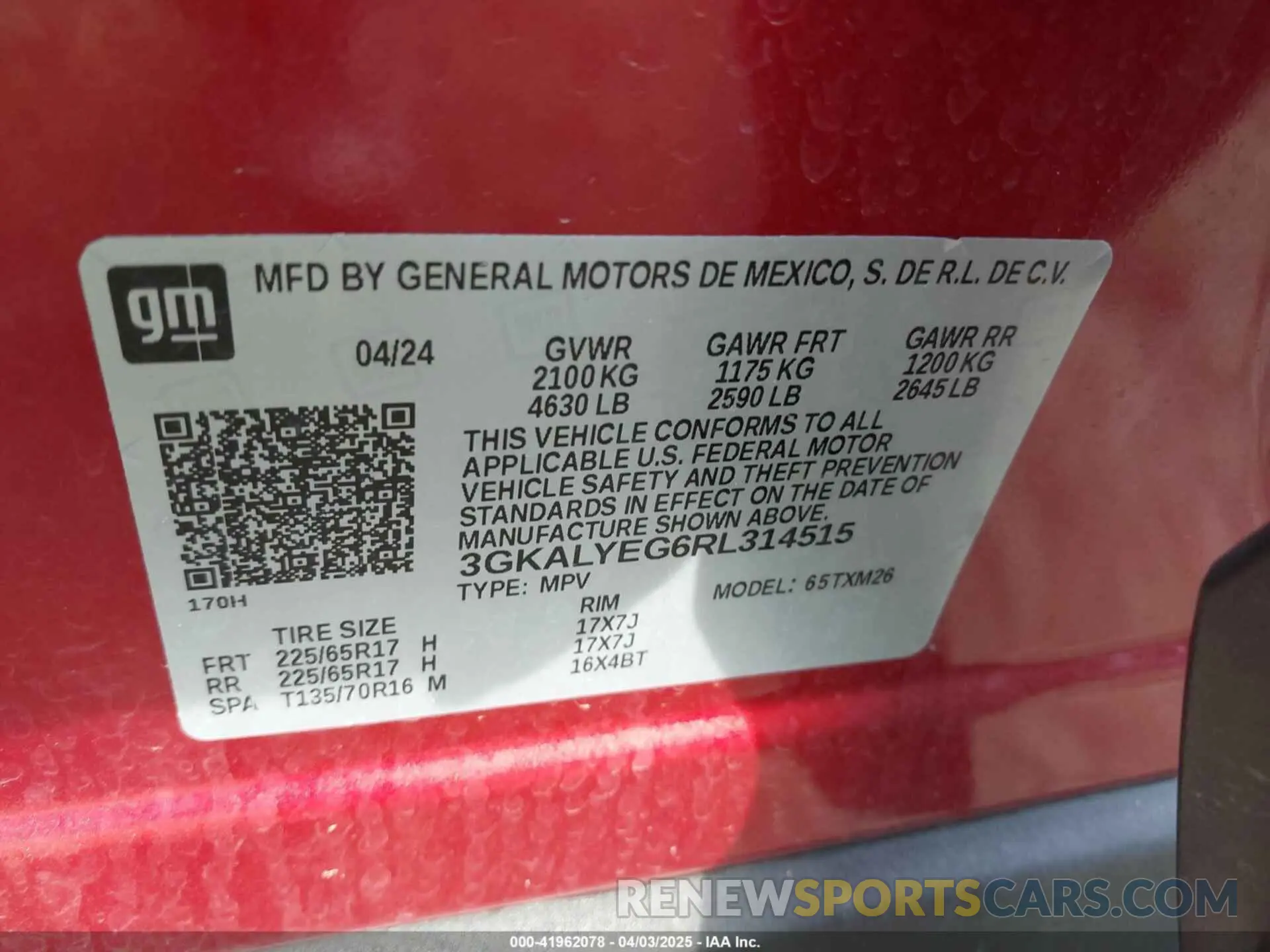 9 Photograph of a damaged car 3GKALYEG6RL314515 GMC TERRAIN 2024