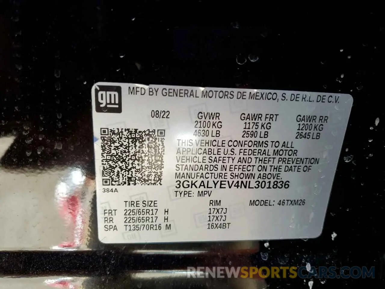 15 Photograph of a damaged car 3GKALYEV4NL301836 GMC TERRAIN AT 2022