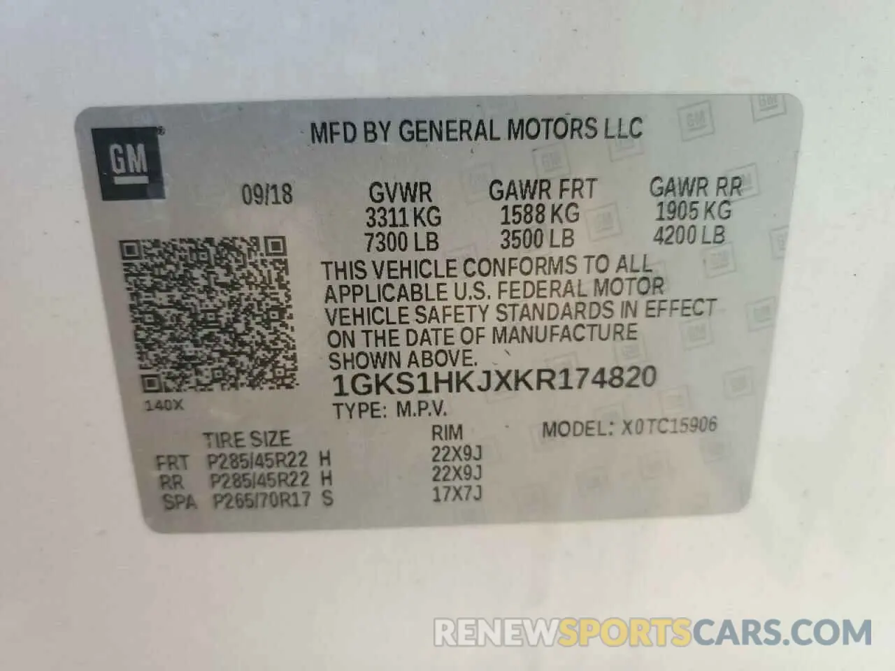 14 Photograph of a damaged car 1GKS1HKJXKR174820 GMC YUKON 2019