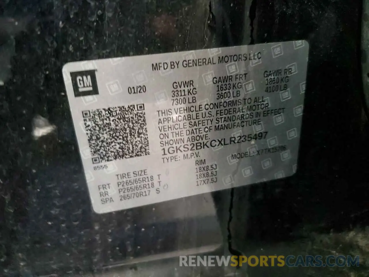 14 Photograph of a damaged car 1GKS2BKCXLR235497 GMC YUKON 2020