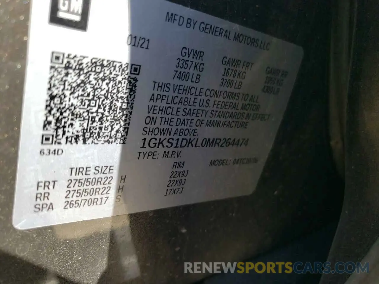 14 Photograph of a damaged car 1GKS1DKL0MR264474 GMC YUKON 2021