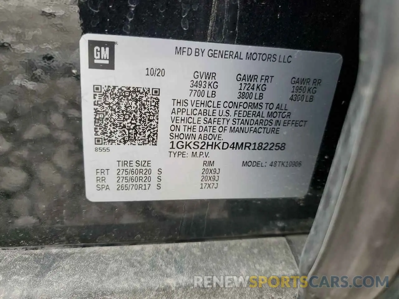 13 Photograph of a damaged car 1GKS2HKD4MR182258 GMC YUKON 2021