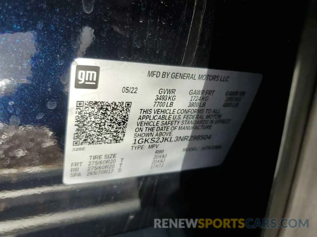 13 Photograph of a damaged car 1GKS2JKL3NR298504 GMC YUKON 2022