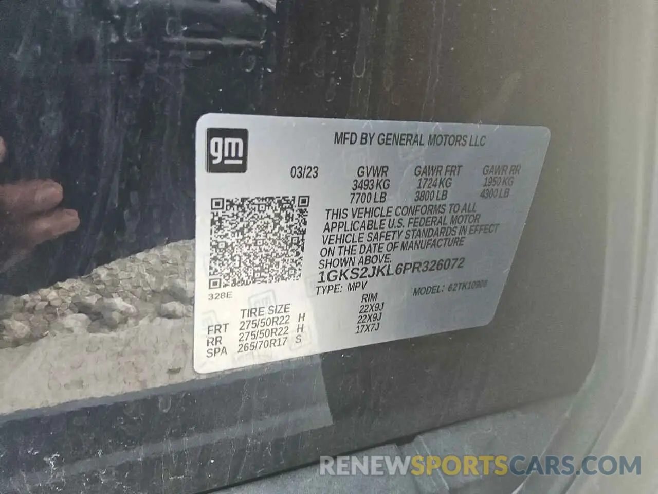 13 Photograph of a damaged car 1GKS2JKL6PR326072 GMC YUKON 2023