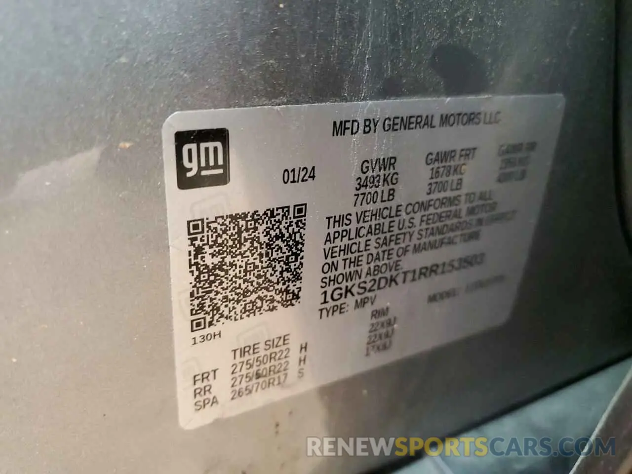 15 Photograph of a damaged car 1GKS2DKT1RR153503 GMC YUKON 2024