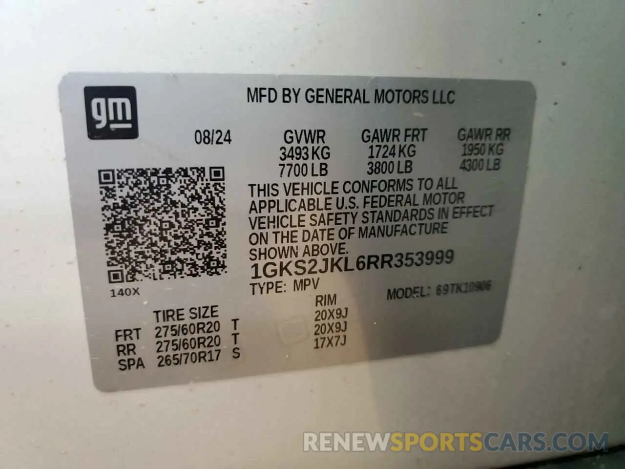 14 Photograph of a damaged car 1GKS2JKL6RR353999 GMC YUKON 2024