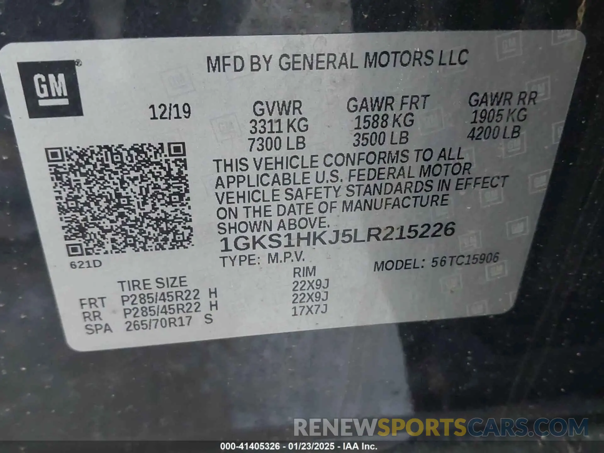 9 Photograph of a damaged car 1GKS1HKJ5LR215226 GMC YUKON XL 2020