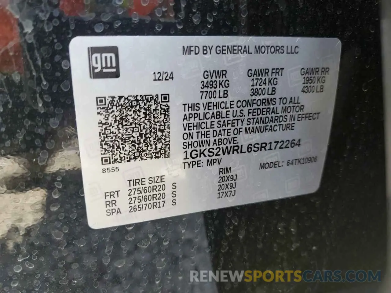 14 Photograph of a damaged car 1GKS2WRL6SR172264 GMC YUKON XL A 2025