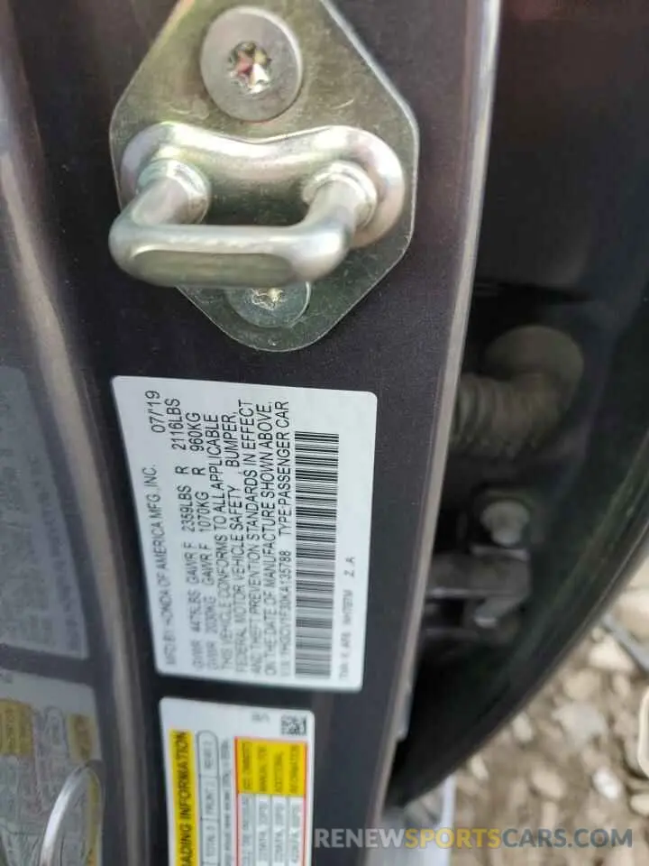 12 Photograph of a damaged car 1HGCV1F30KA135788 HONDA ACCORD 2019