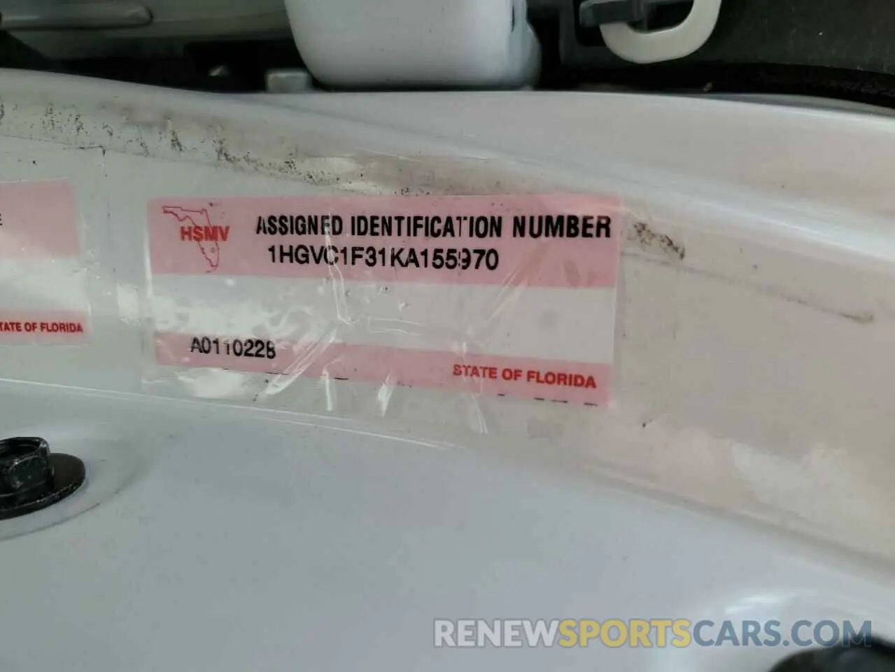 12 Photograph of a damaged car 1HGCV1F31KA155970 HONDA ACCORD 2019