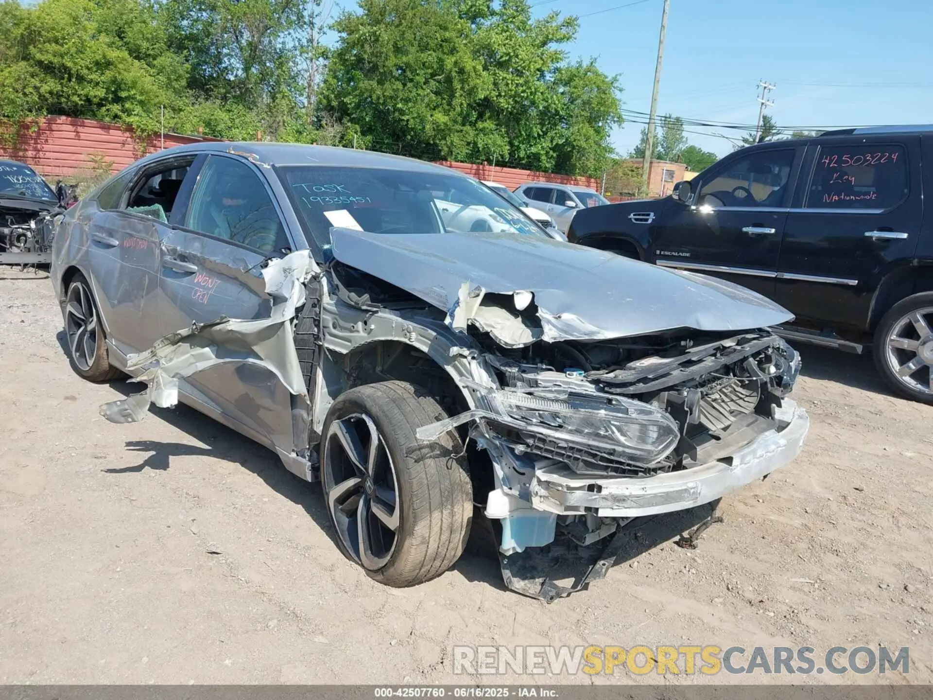 1 Photograph of a damaged car 1HGCV1F3XKA176235 HONDA ACCORD 2019