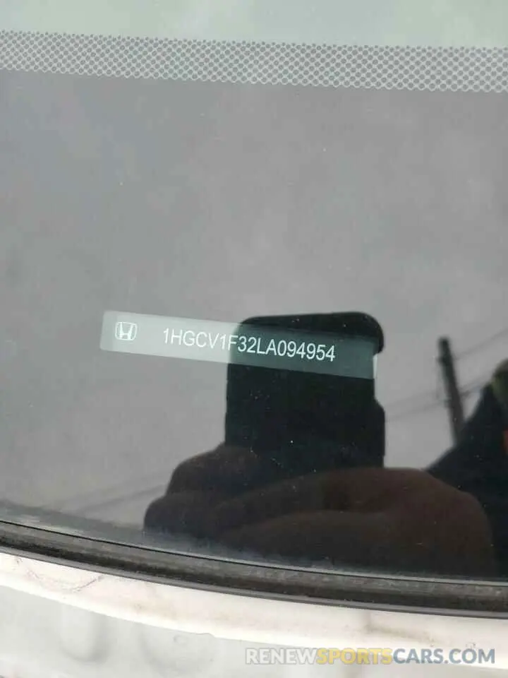 13 Photograph of a damaged car 1HGCV1F32LA094954 HONDA ACCORD 2020