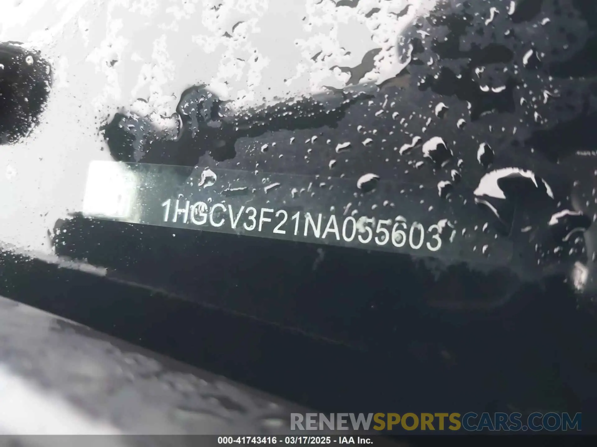 17 Photograph of a damaged car 1HGCV2F3XLA005704 HONDA ACCORD 2020
