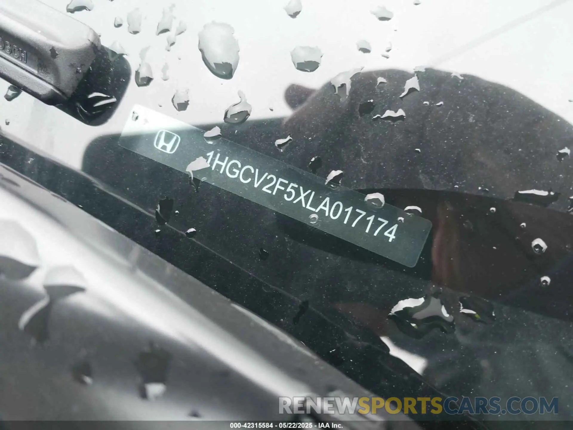 9 Photograph of a damaged car 1HGCV2F5XLA017174 HONDA ACCORD 2020
