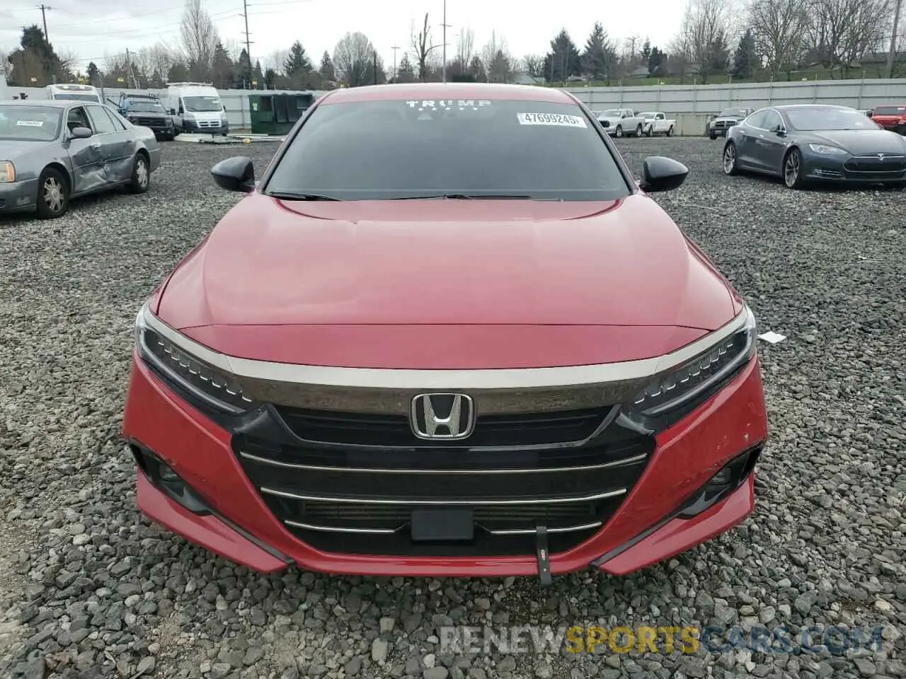 5 Photograph of a damaged car 1HGCV1F47MA026725 HONDA ACCORD 2021