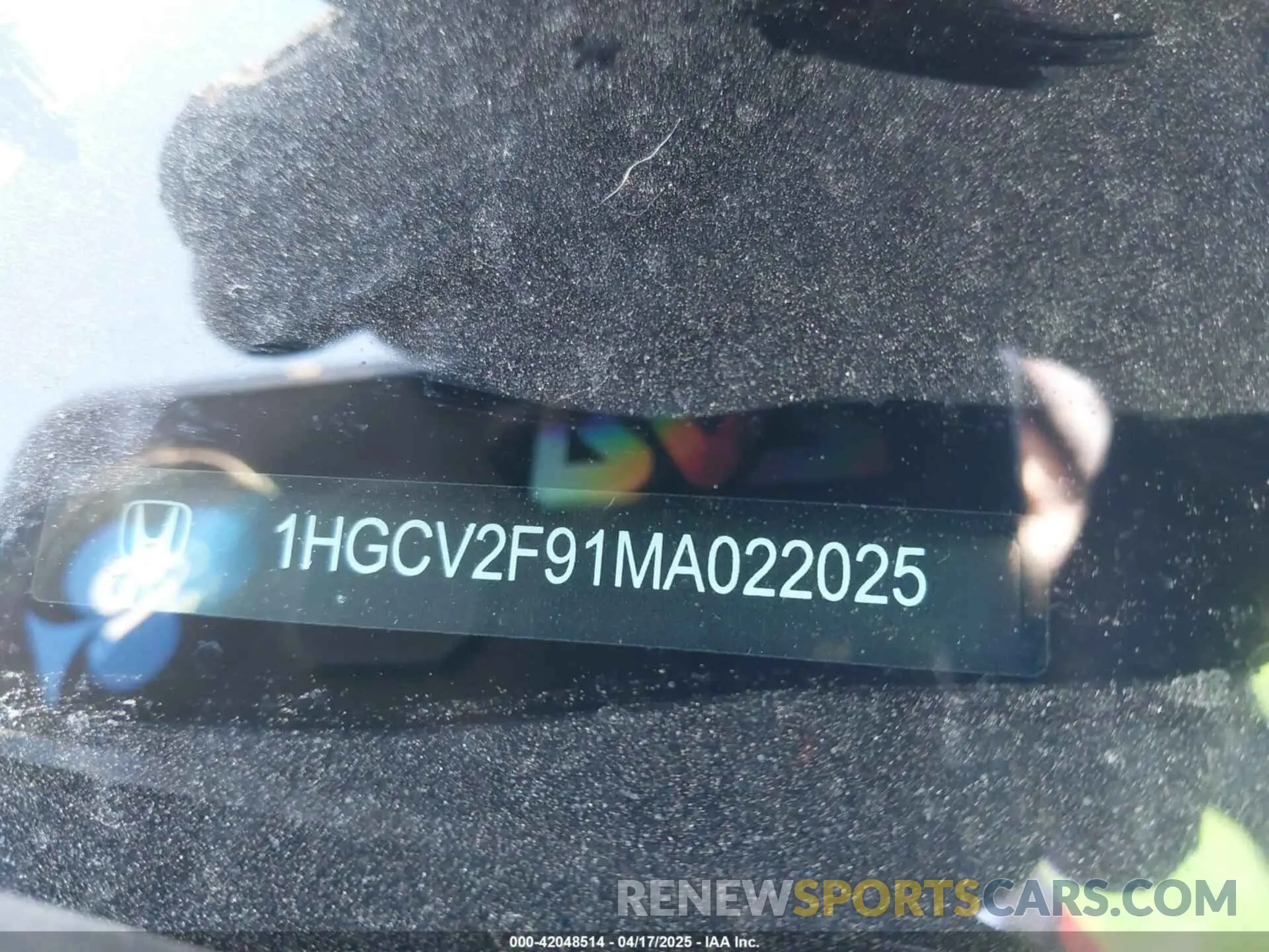 17 Photograph of a damaged car 1HGCV2F91MA022025 HONDA ACCORD 2021