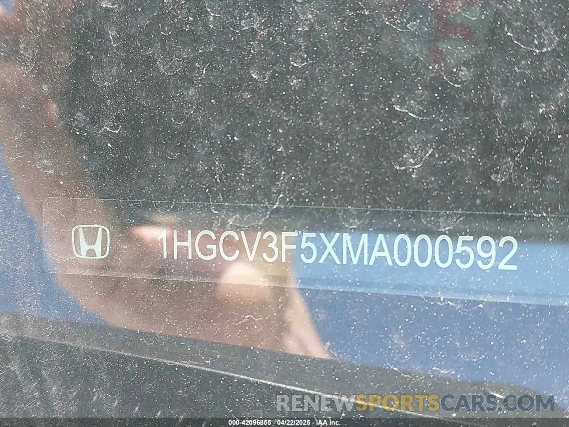 9 Photograph of a damaged car 1HGCV3F5XMA000592 HONDA ACCORD 2021