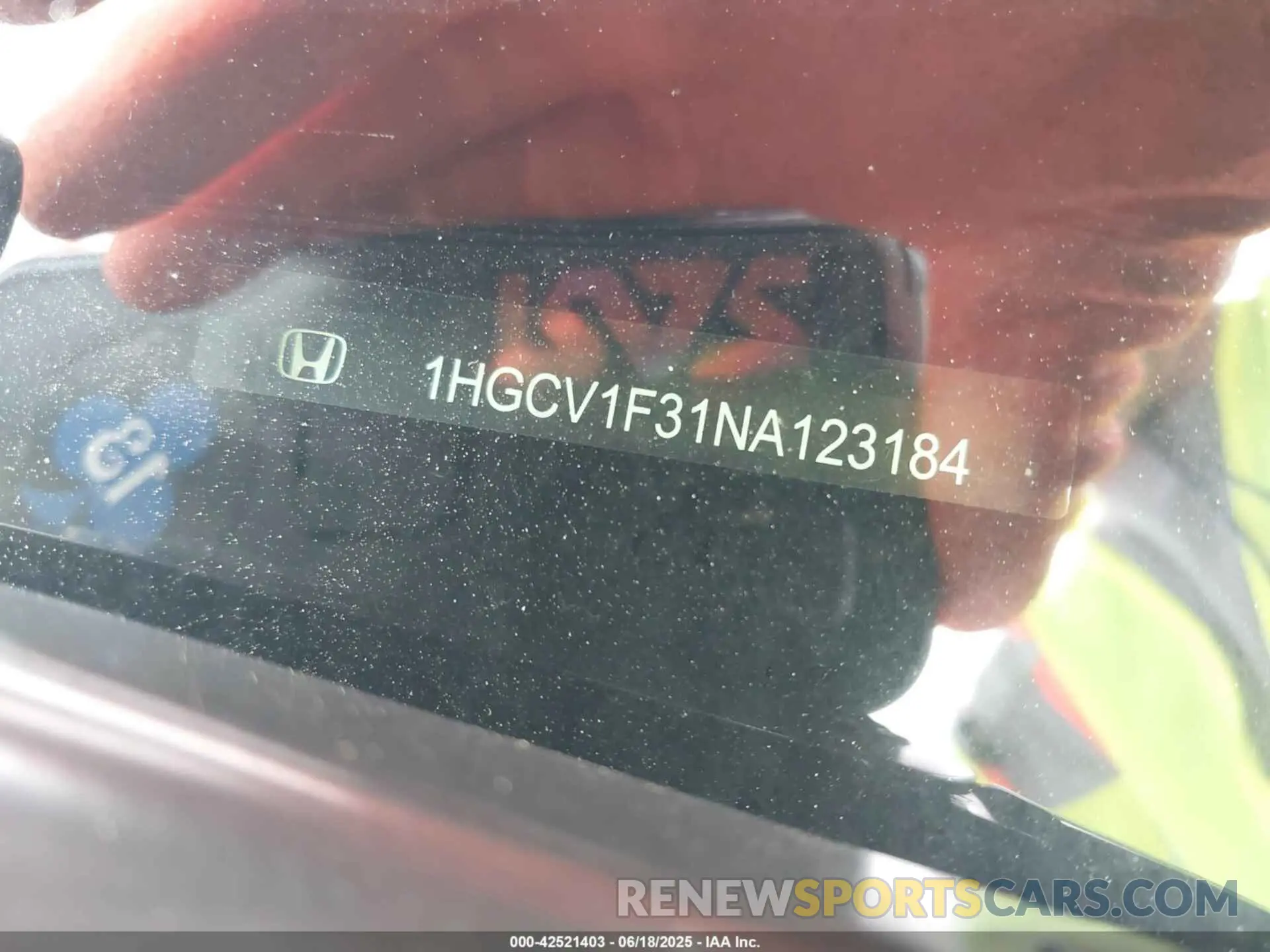 17 Photograph of a damaged car 1HGCV1F31NA123184 HONDA ACCORD 2022