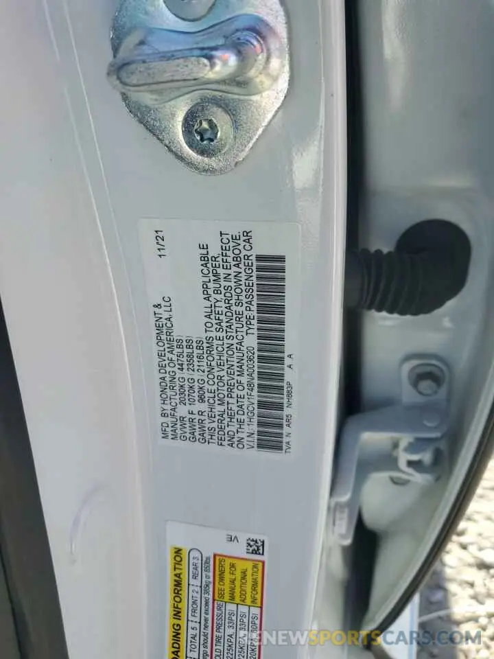 12 Photograph of a damaged car 1HGCV1F48NA003620 HONDA ACCORD 2022