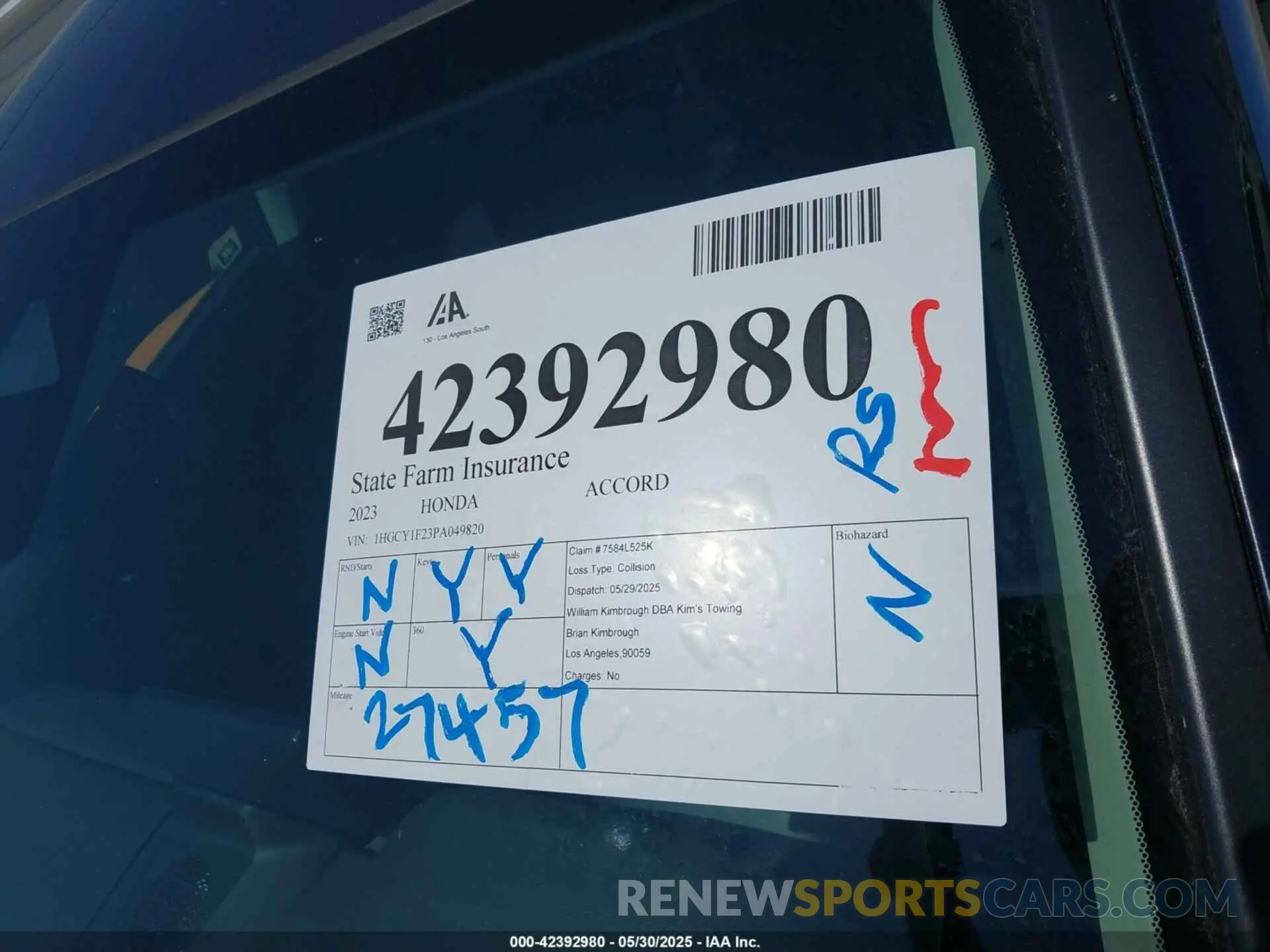 17 Photograph of a damaged car 1HGCY1F23PA049820 HONDA ACCORD 2023
