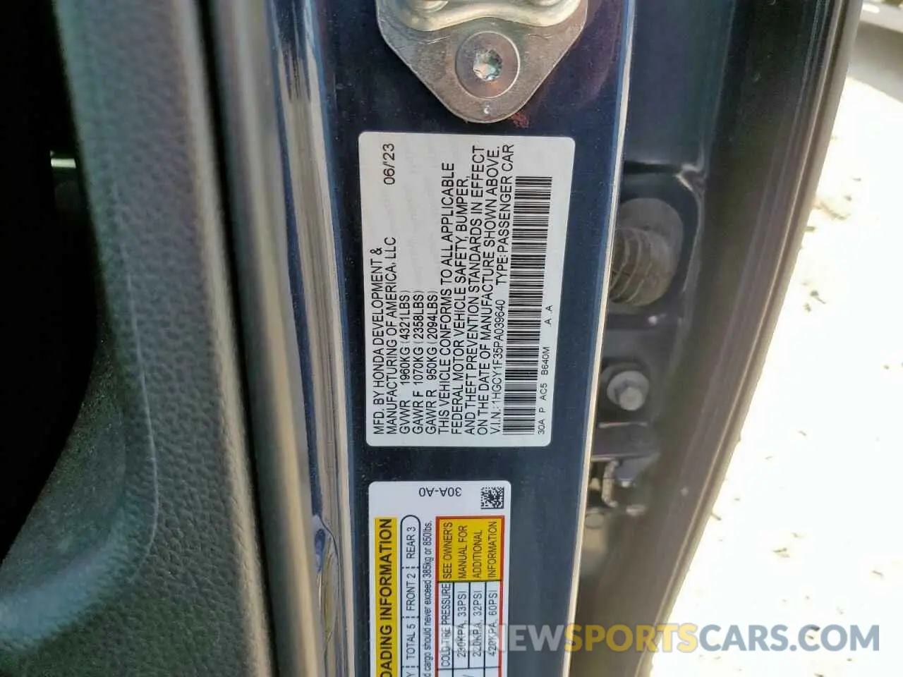 12 Photograph of a damaged car 1HGCY1F35PA039640 HONDA ACCORD 2023