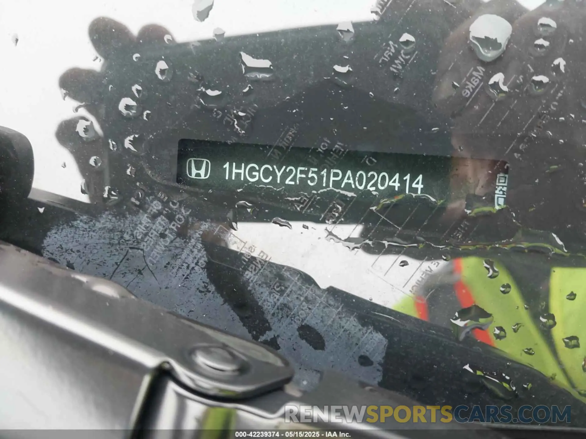 17 Photograph of a damaged car 1HGCY2F51PA020414 HONDA ACCORD 2023