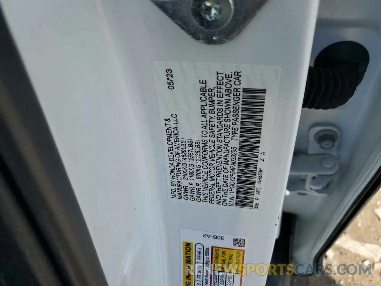 14 Photograph of a damaged car 1HGCY2F54PA039295 HONDA ACCORD 2023