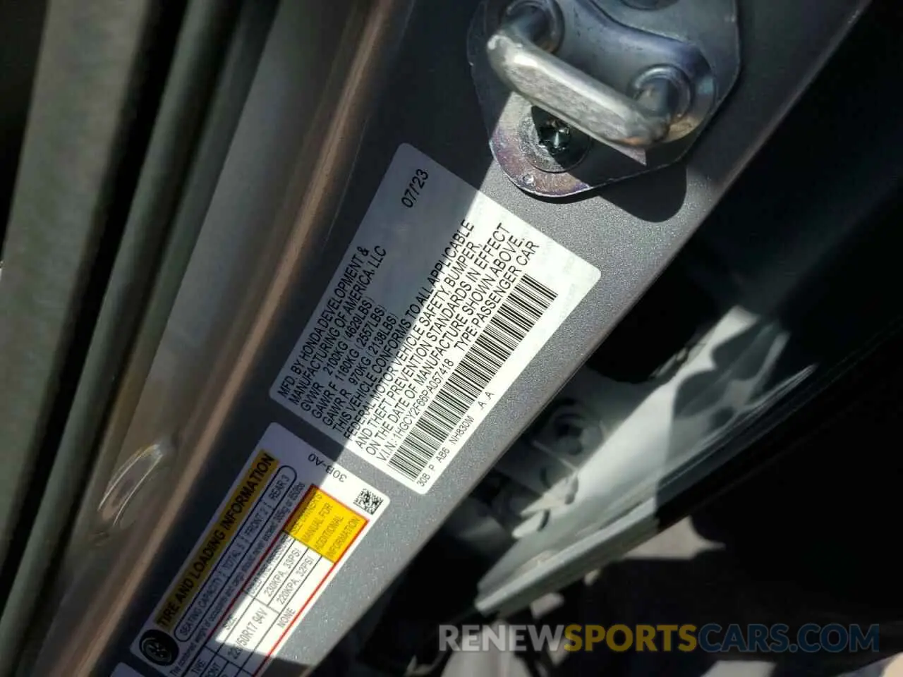 12 Photograph of a damaged car 1HGCY2F66PA057418 HONDA ACCORD 2023