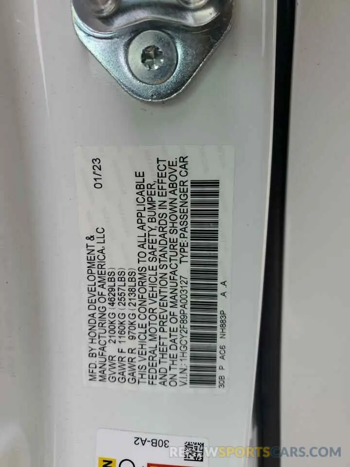 14 Photograph of a damaged car 1HGCY2F89PA003127 HONDA ACCORD 2023