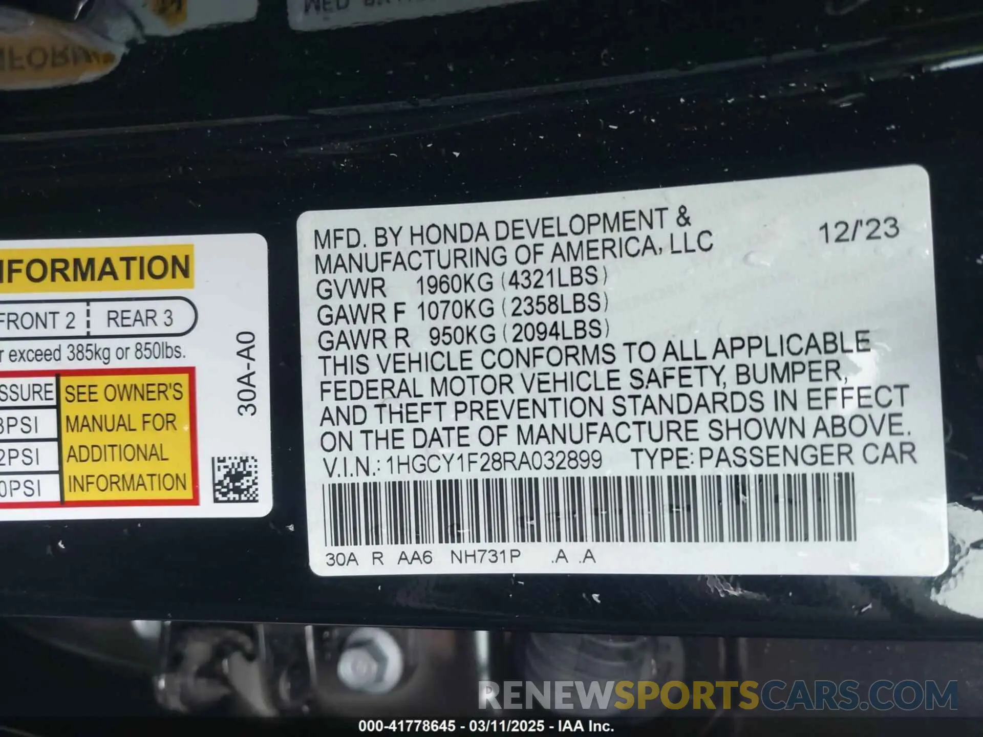 9 Photograph of a damaged car 1HGCY1F28RA032899 HONDA ACCORD 2024