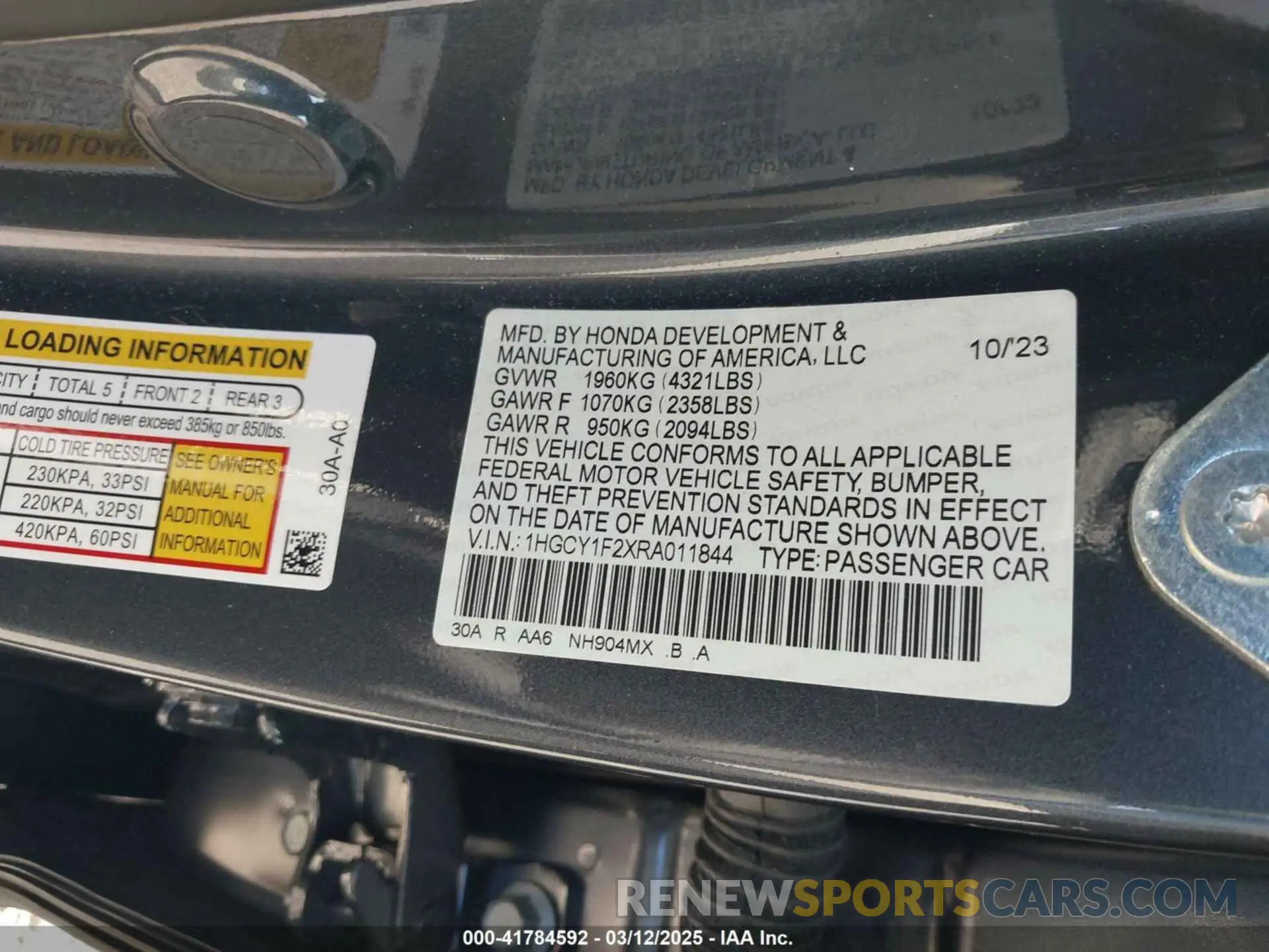 9 Photograph of a damaged car 1HGCY1F2XRA011844 HONDA ACCORD 2024