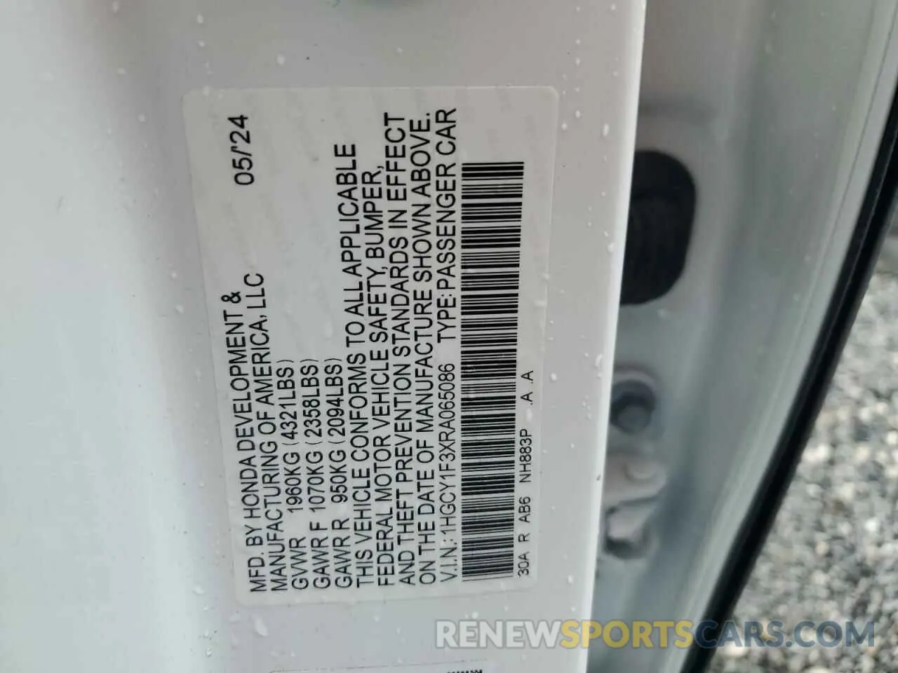 12 Photograph of a damaged car 1HGCY1F3XRA065086 HONDA ACCORD 2024