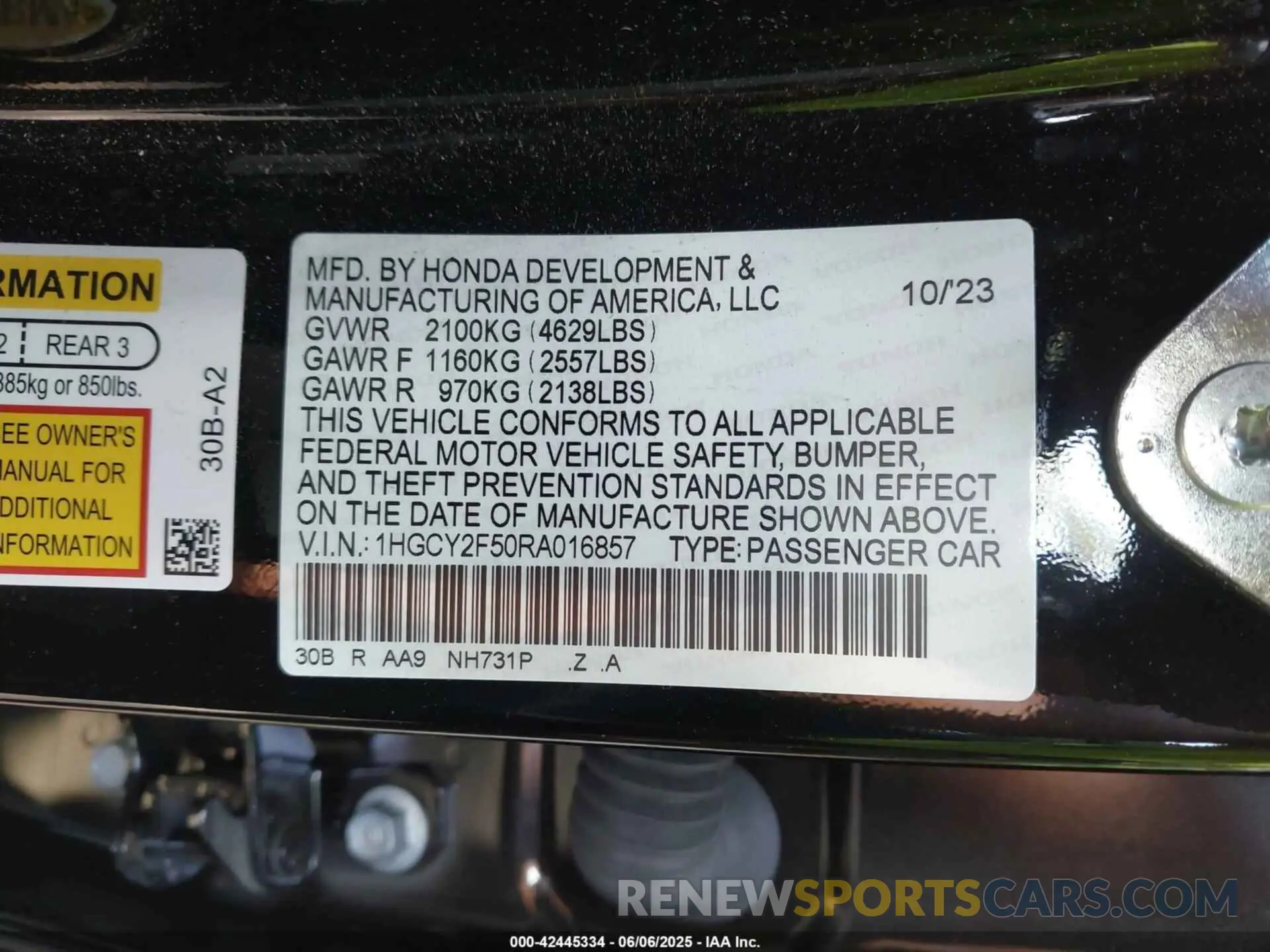 9 Photograph of a damaged car 1HGCY2F50RA016857 HONDA ACCORD 2024