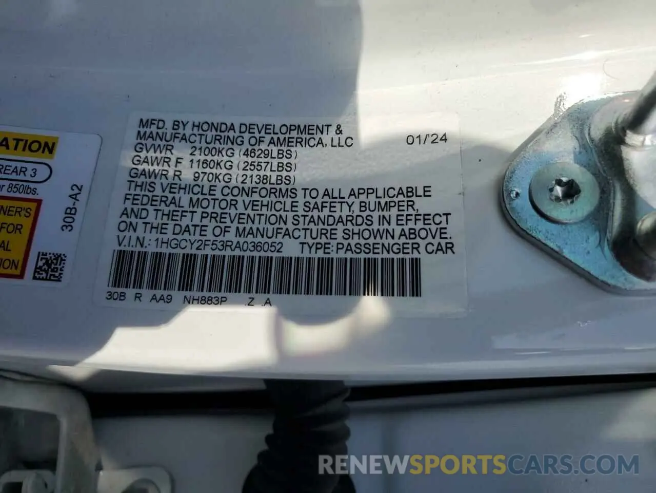 14 Photograph of a damaged car 1HGCY2F53RA036052 HONDA ACCORD 2024