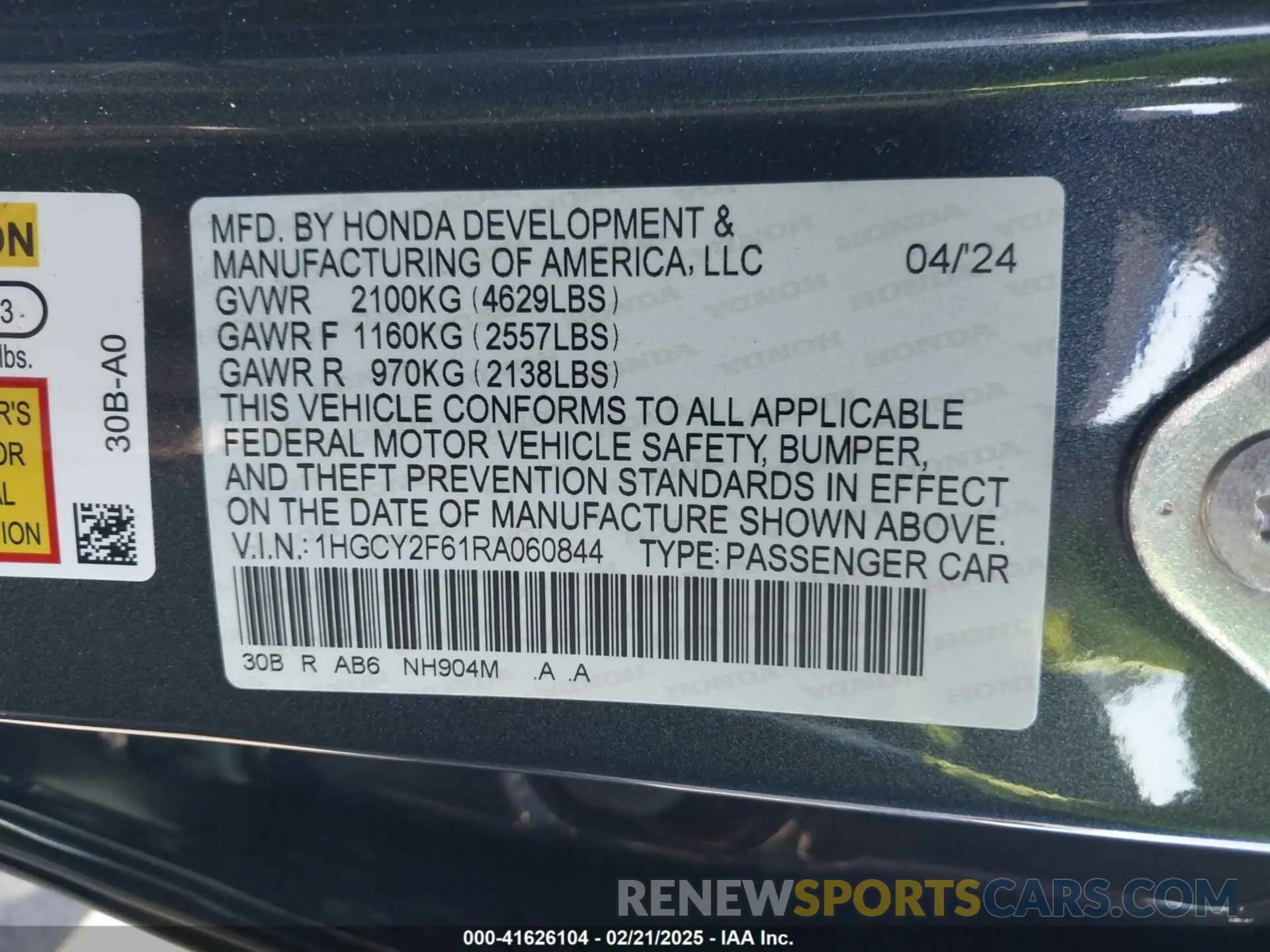 9 Photograph of a damaged car 1HGCY2F61RA060844 HONDA ACCORD 2024
