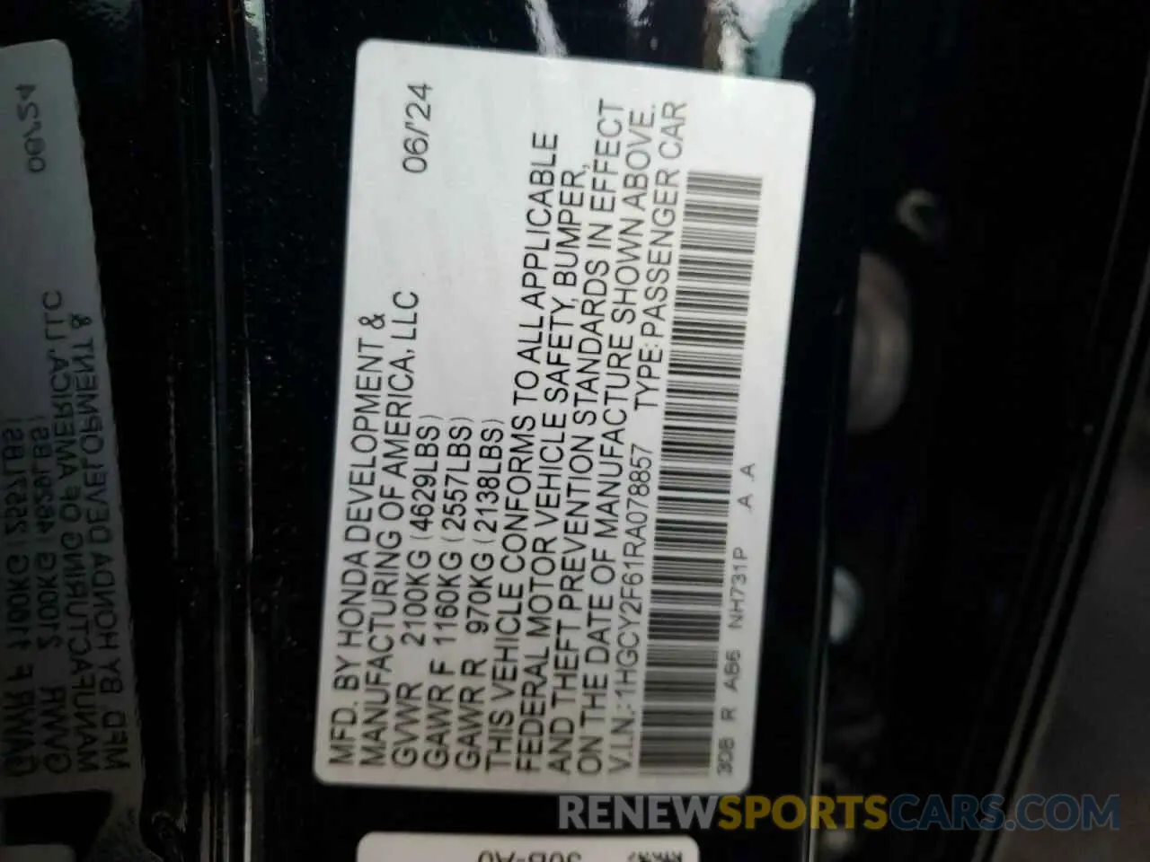 12 Photograph of a damaged car 1HGCY2F61RA078857 HONDA ACCORD 2024