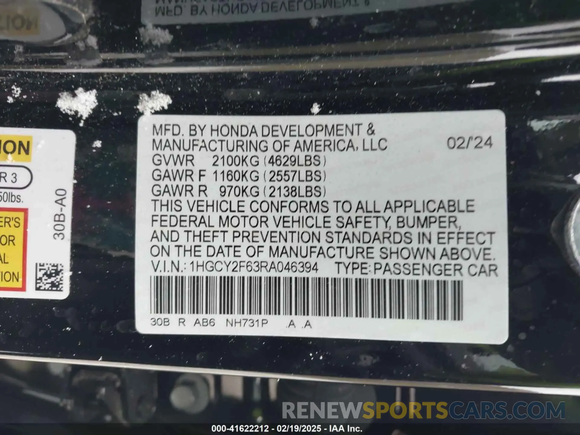9 Photograph of a damaged car 1HGCY2F63RA046394 HONDA ACCORD 2024