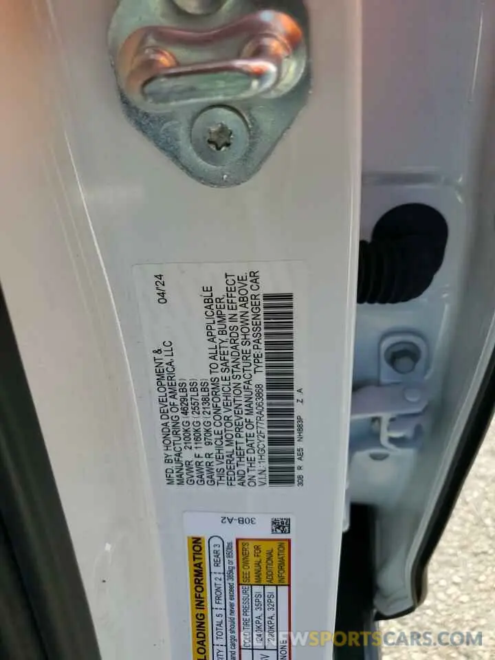 13 Photograph of a damaged car 1HGCY2F77RA063868 HONDA ACCORD 2024