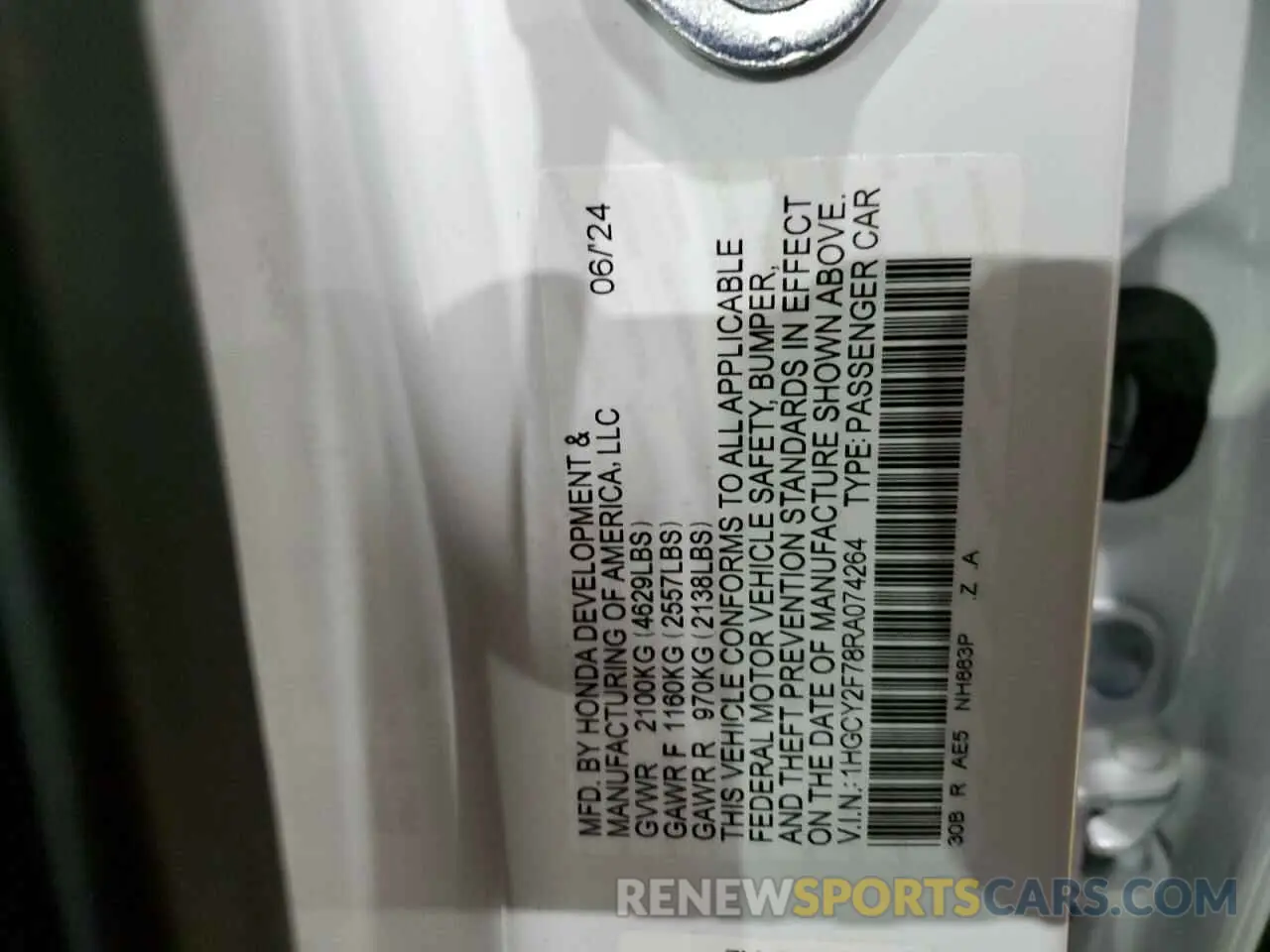 13 Photograph of a damaged car 1HGCY2F78RA074264 HONDA ACCORD 2024
