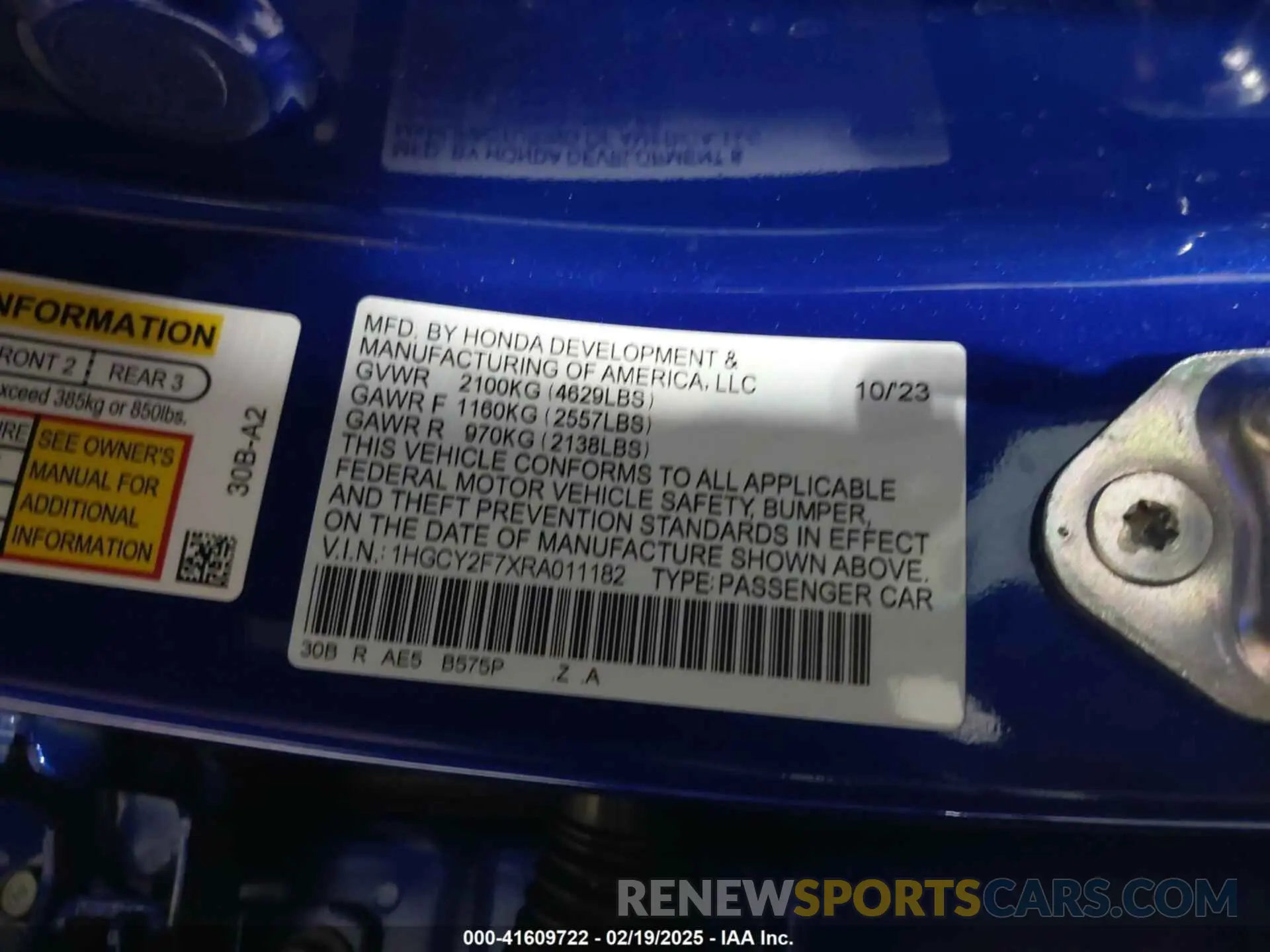 9 Photograph of a damaged car 1HGCY2F7XRA011182 HONDA ACCORD 2024