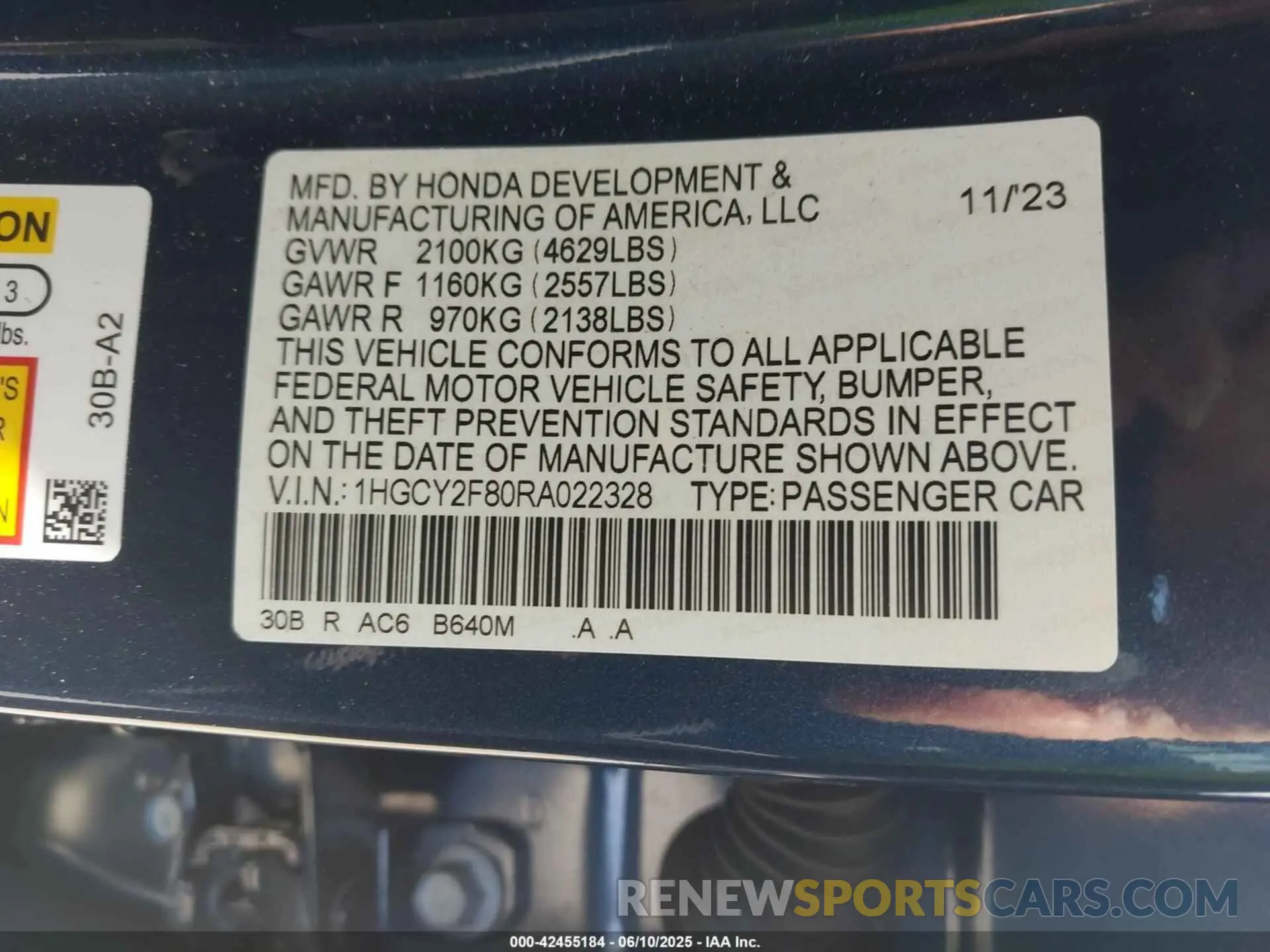 9 Photograph of a damaged car 1HGCY2F80RA022328 HONDA ACCORD 2024