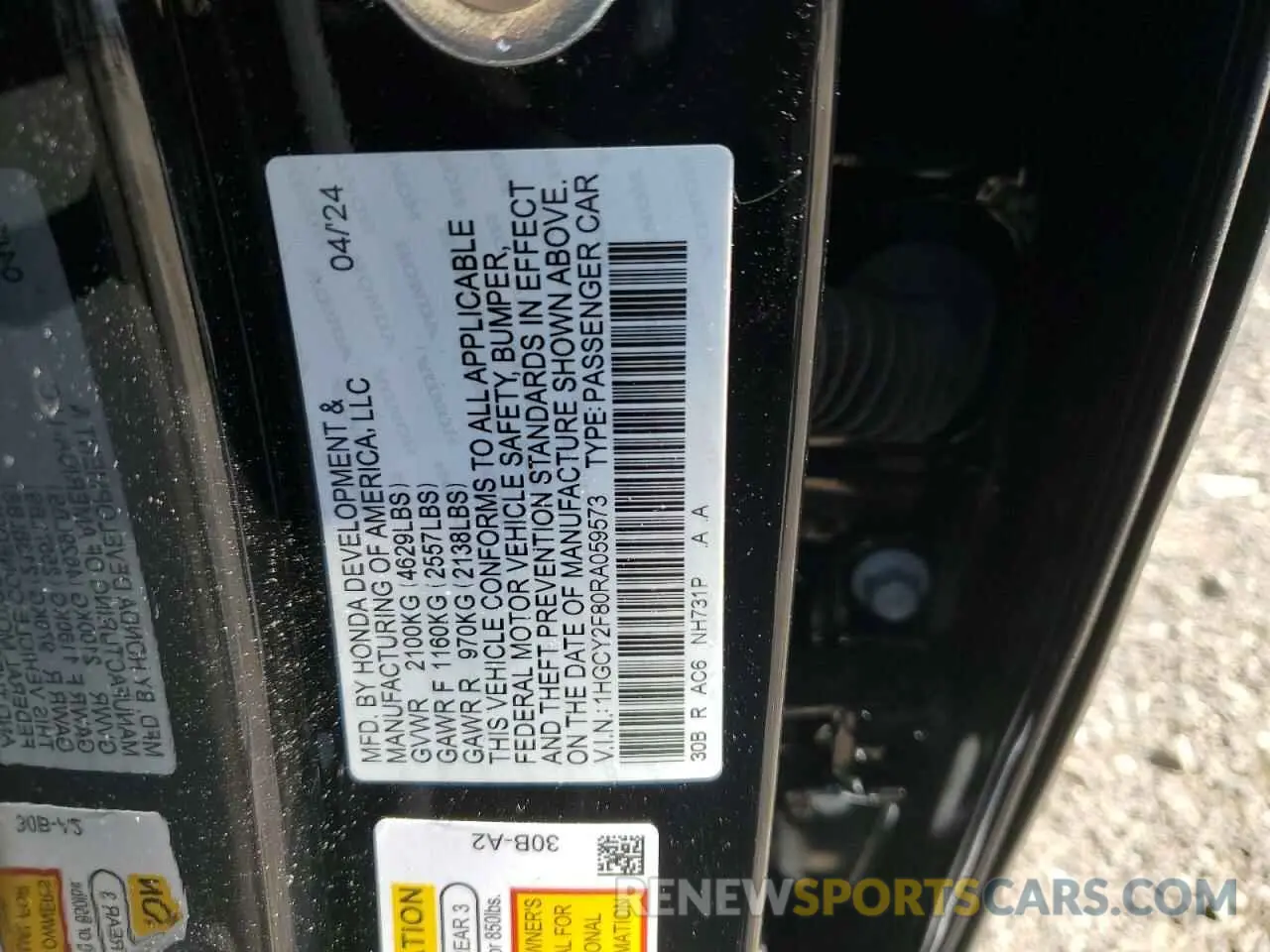 15 Photograph of a damaged car 1HGCY2F80RA059573 HONDA ACCORD 2024