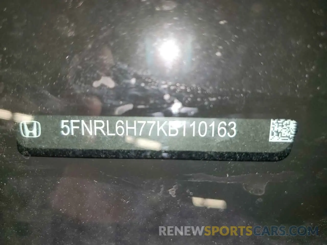 13 Photograph of a damaged car 5FNRL6H77KB110163 HONDA All Models 2019