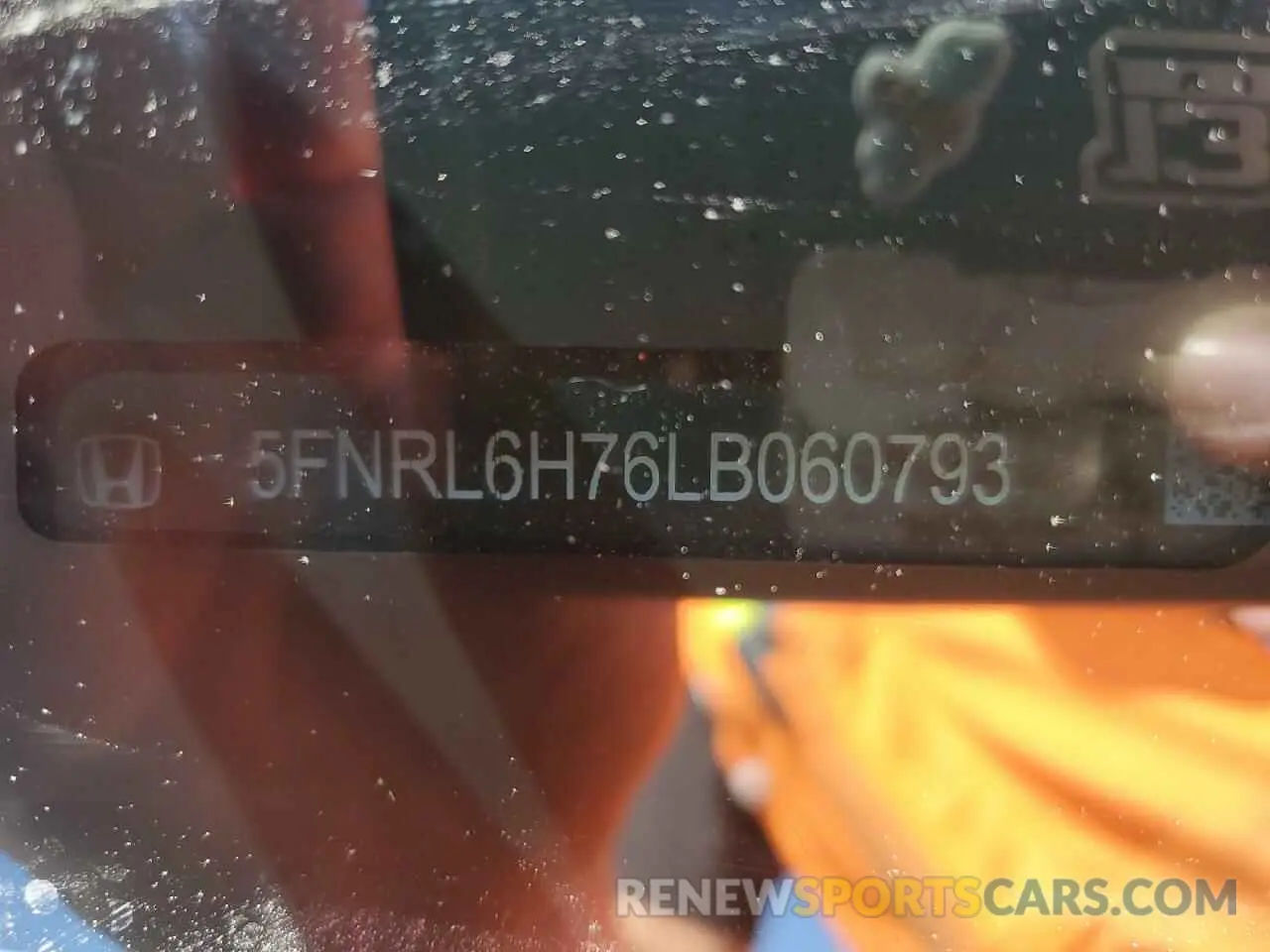 13 Photograph of a damaged car 5FNRL6H76LB060793 HONDA All Models 2020